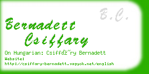 bernadett csiffary business card
